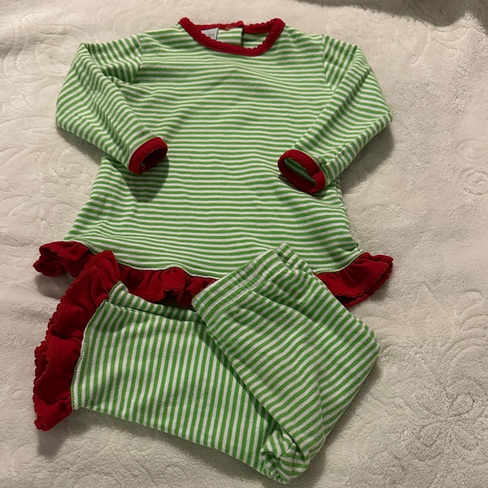 Squiggles by Charlie striped Christmas set sz 12m